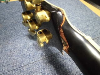 Gibson Les Paul Custom ネック折れ ギターリペア・ベース修理工房 NINTH( ナインス）東京、高円寺 