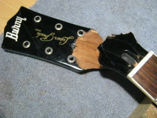 Burny Les Paul ネック折れ ギターリペア・ベース修理工房 NINTH( ナインス）東京、高円寺 