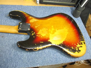 62年製 Fender Jazz Bass、修理、調整、リペア、ナインス、東京、ラッカー塗装